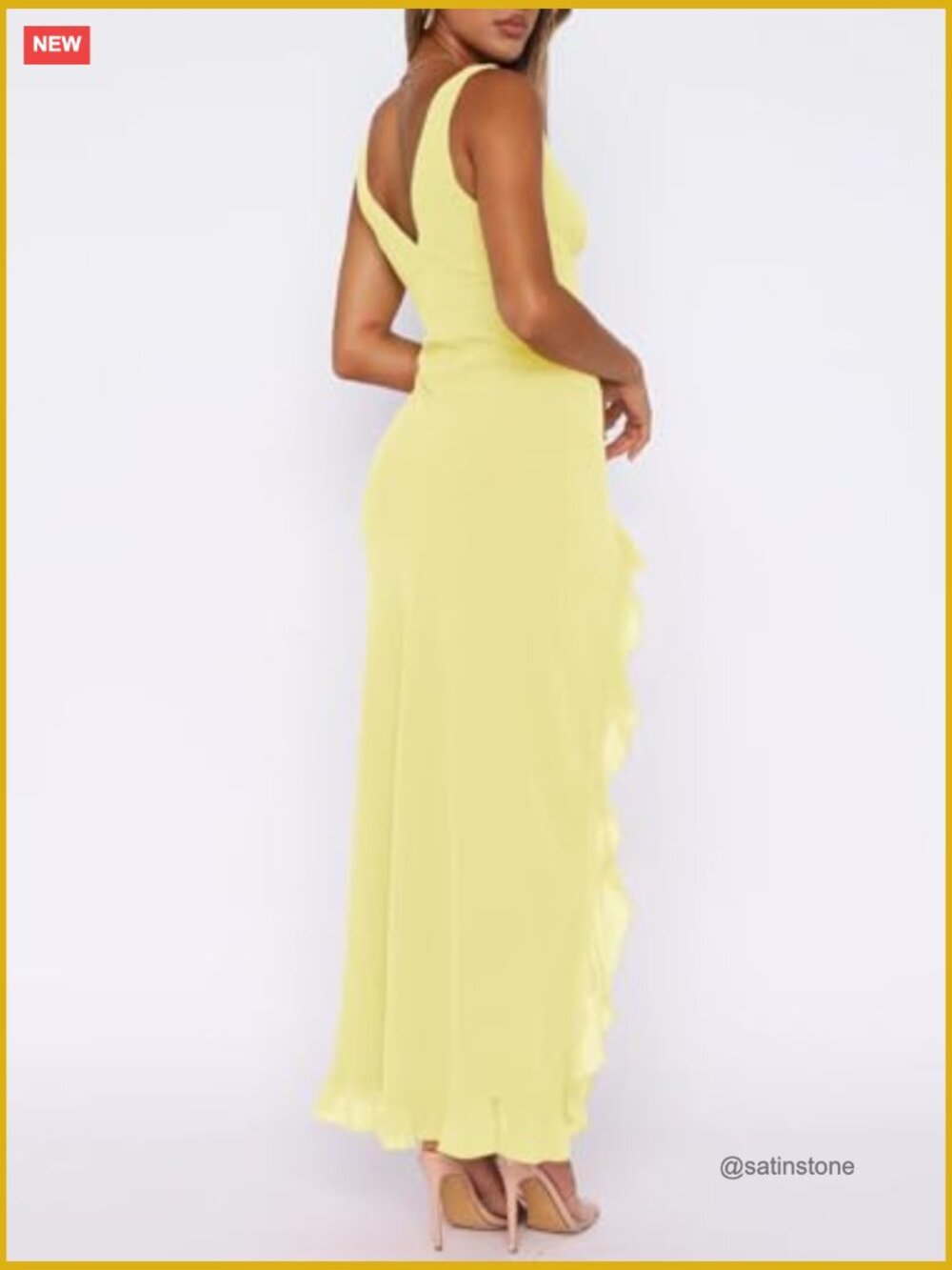 Sleeveless Mesh V-Neck Bodycon Maxi Dress with High Slit - Picture 2 of 5